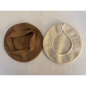 Kangol Brown and Cream Beret Set